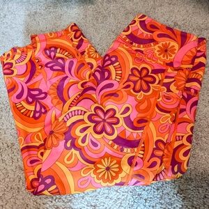 Constantly Varied Gear Orange and Pink Floral Leggings